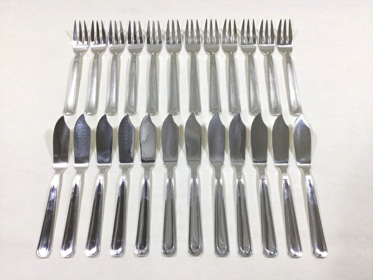12 art deco fish cutlery
