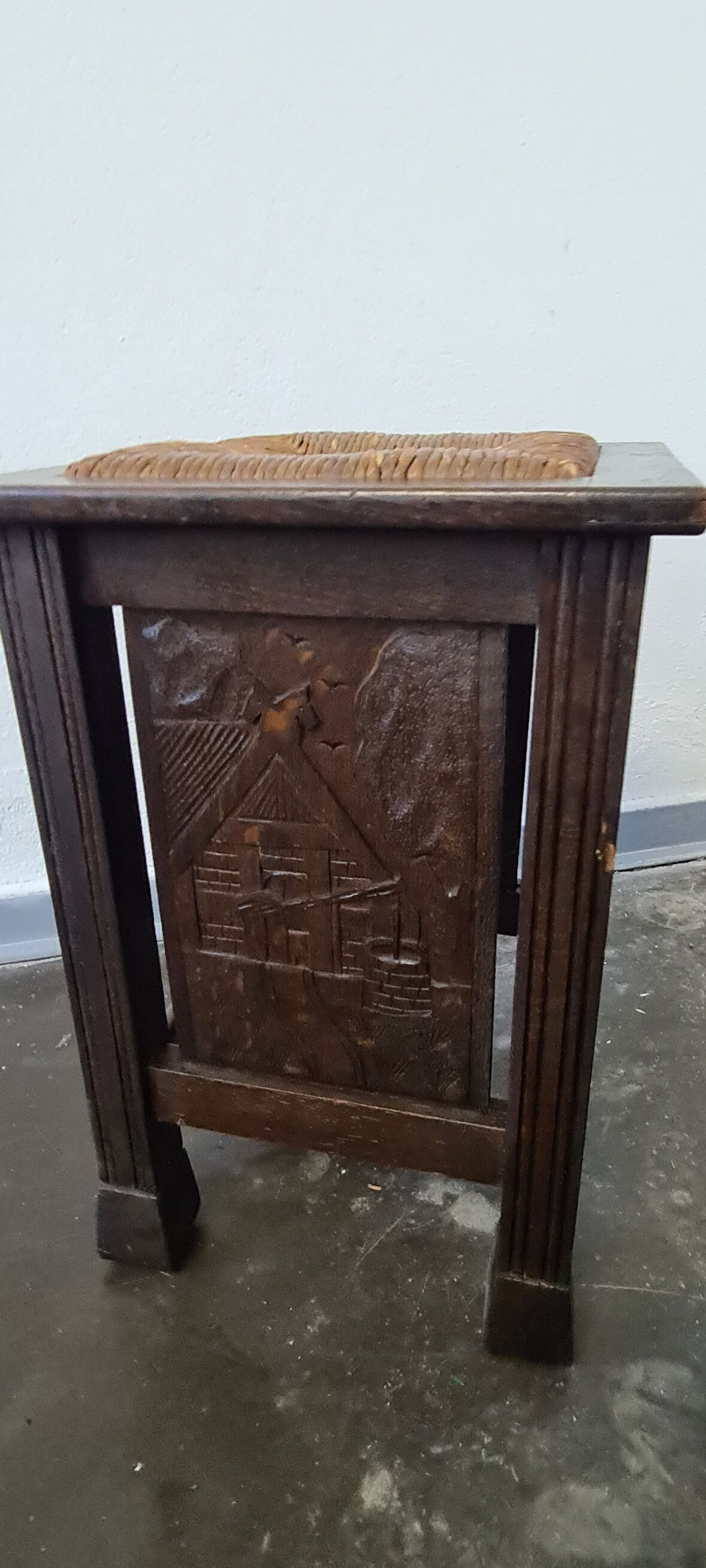 Vintage oak stools made in Worpswede Germany