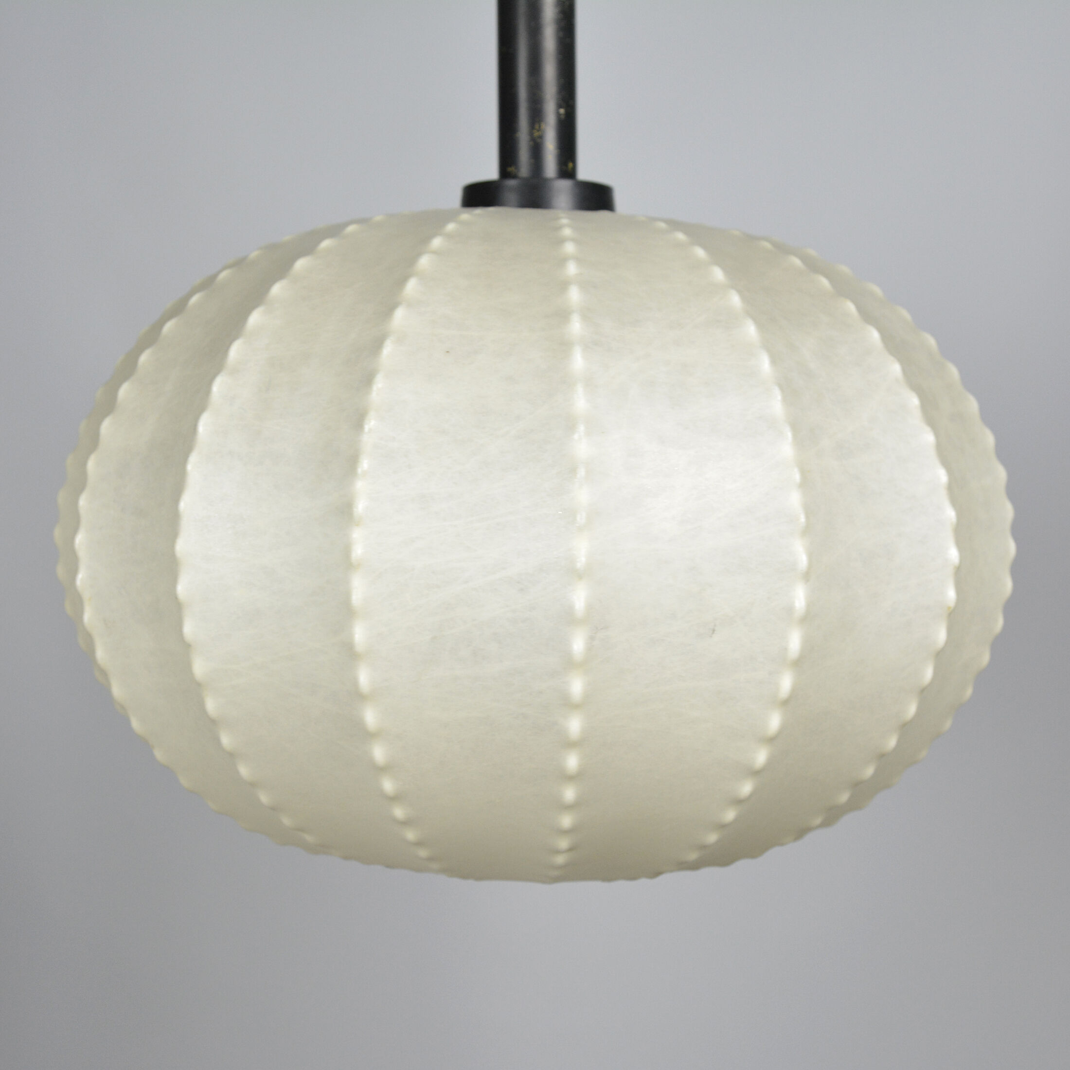 Ball Shaped Beige Pendant Lamp, Sweden - 1950s