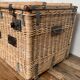 Former sncf travel trunk in rattan early XXeme