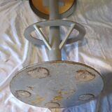 Tabouret haut acier et skaï