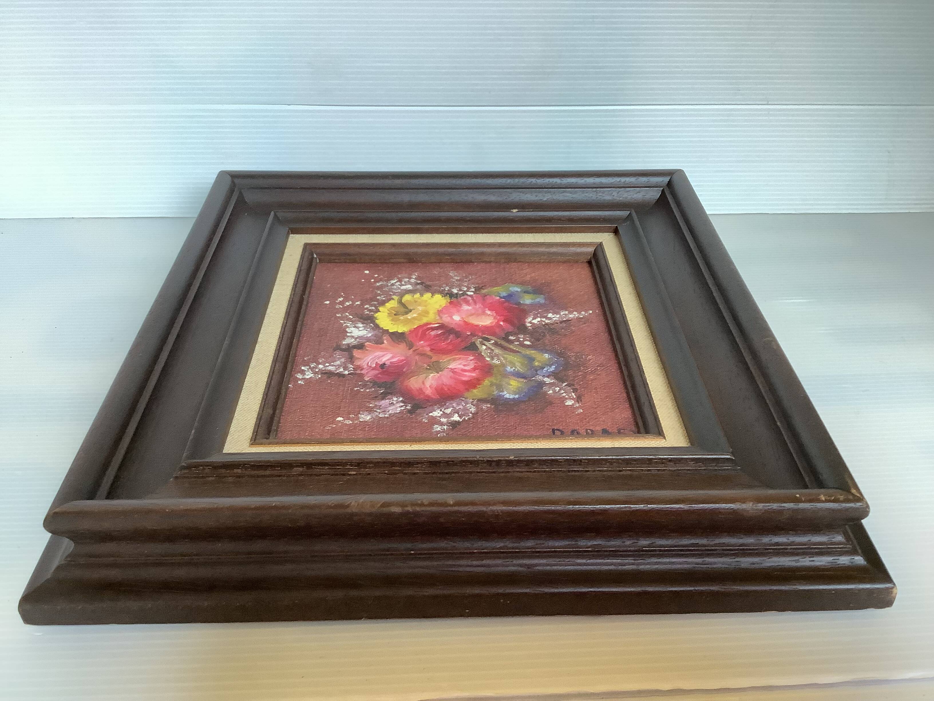 Bouquet of flowers oil on canvas painting Rabaey