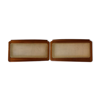 Vintage rattan canning headboard