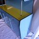 Buffet in blue and yellow formica