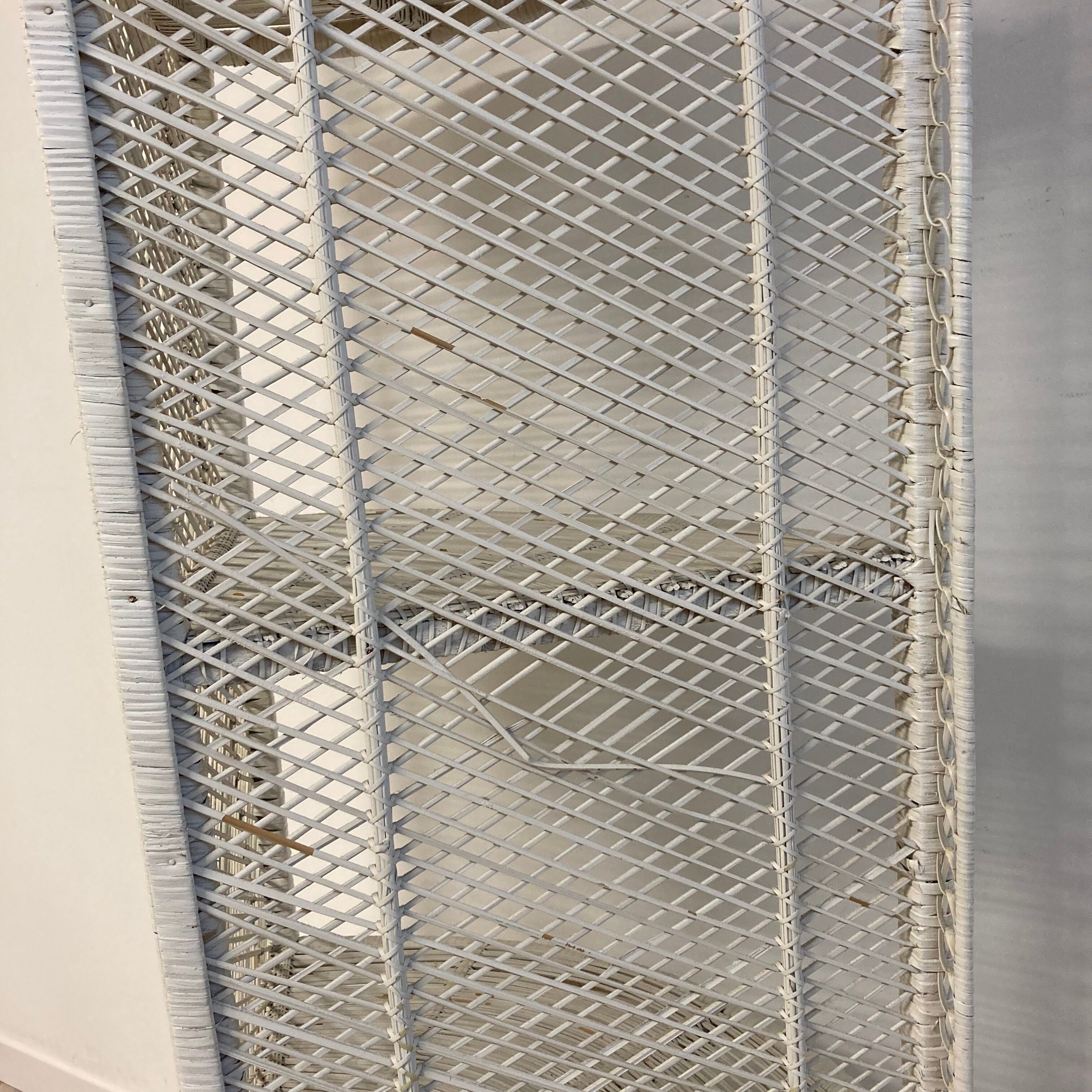 Vintage rattan corner shelf