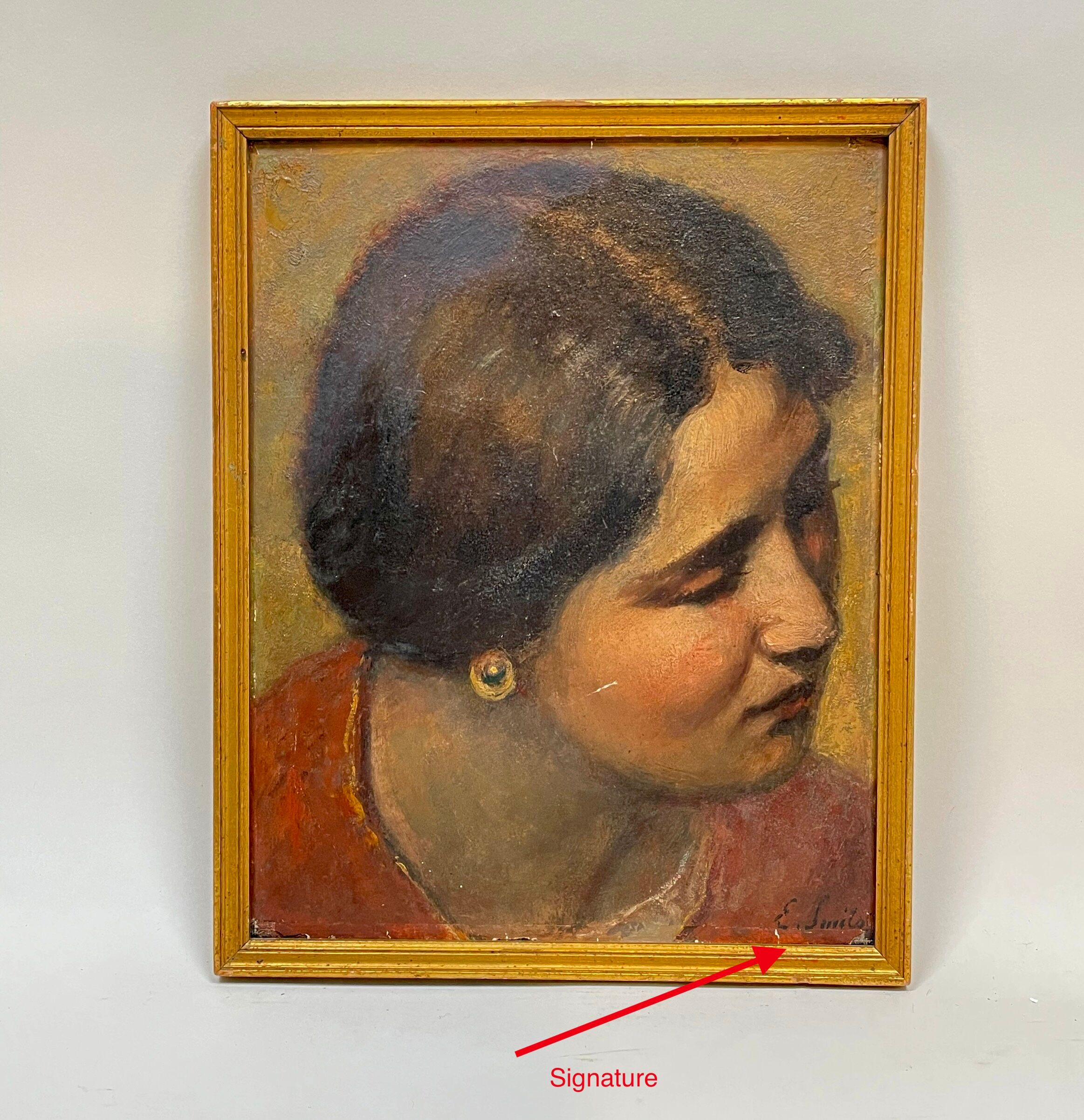 Portrait d’une jeune femme à la boucle d’oreille