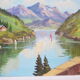 Claude Sargue Painting Oil on panel landscape 20th century