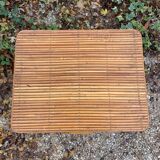 Vintage rattan magazine rack table