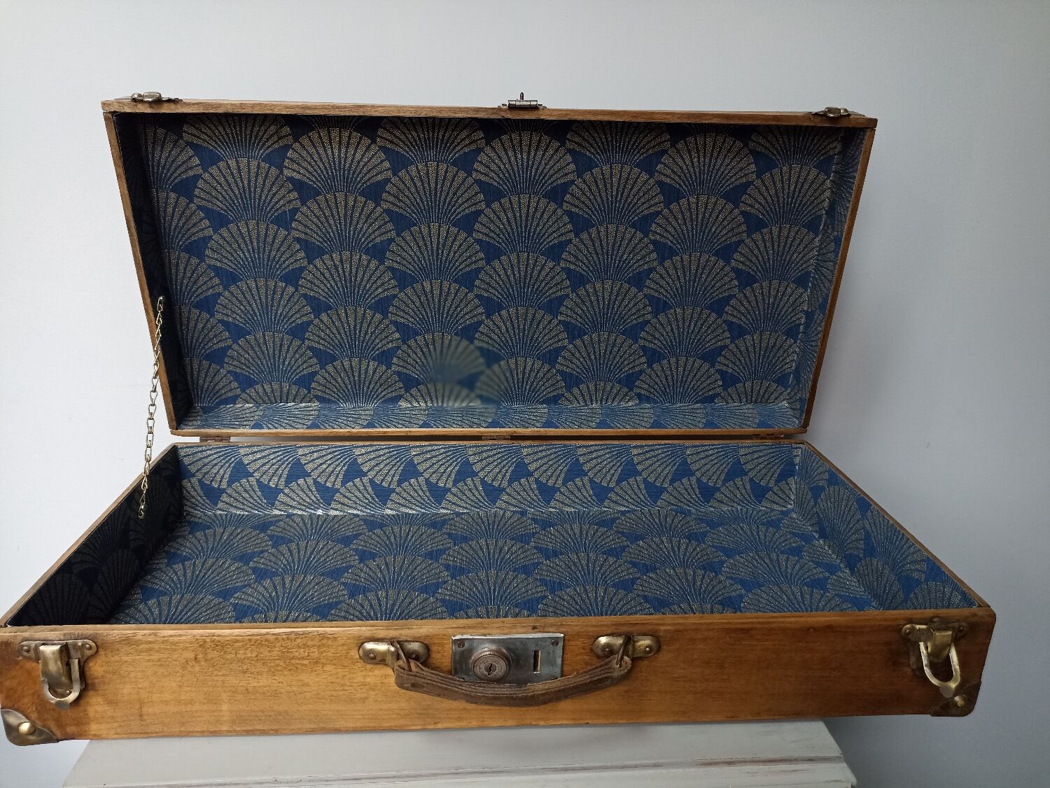 Antique wooden suitcase