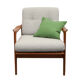 Fauteuil des années 1960 en cerisier, gris clair avec coussin vert