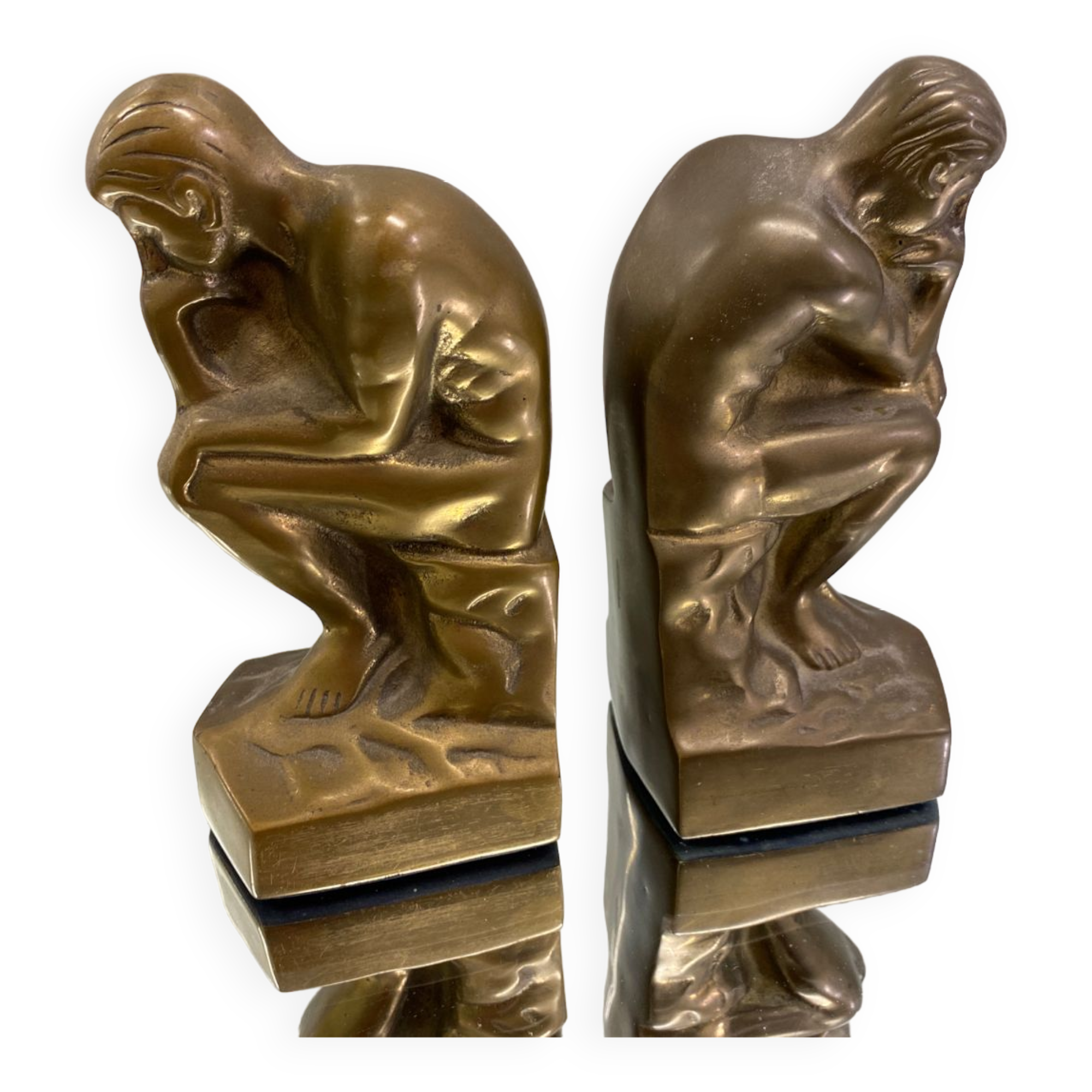 Art Deco bookends pair from Rodin's The Thinker