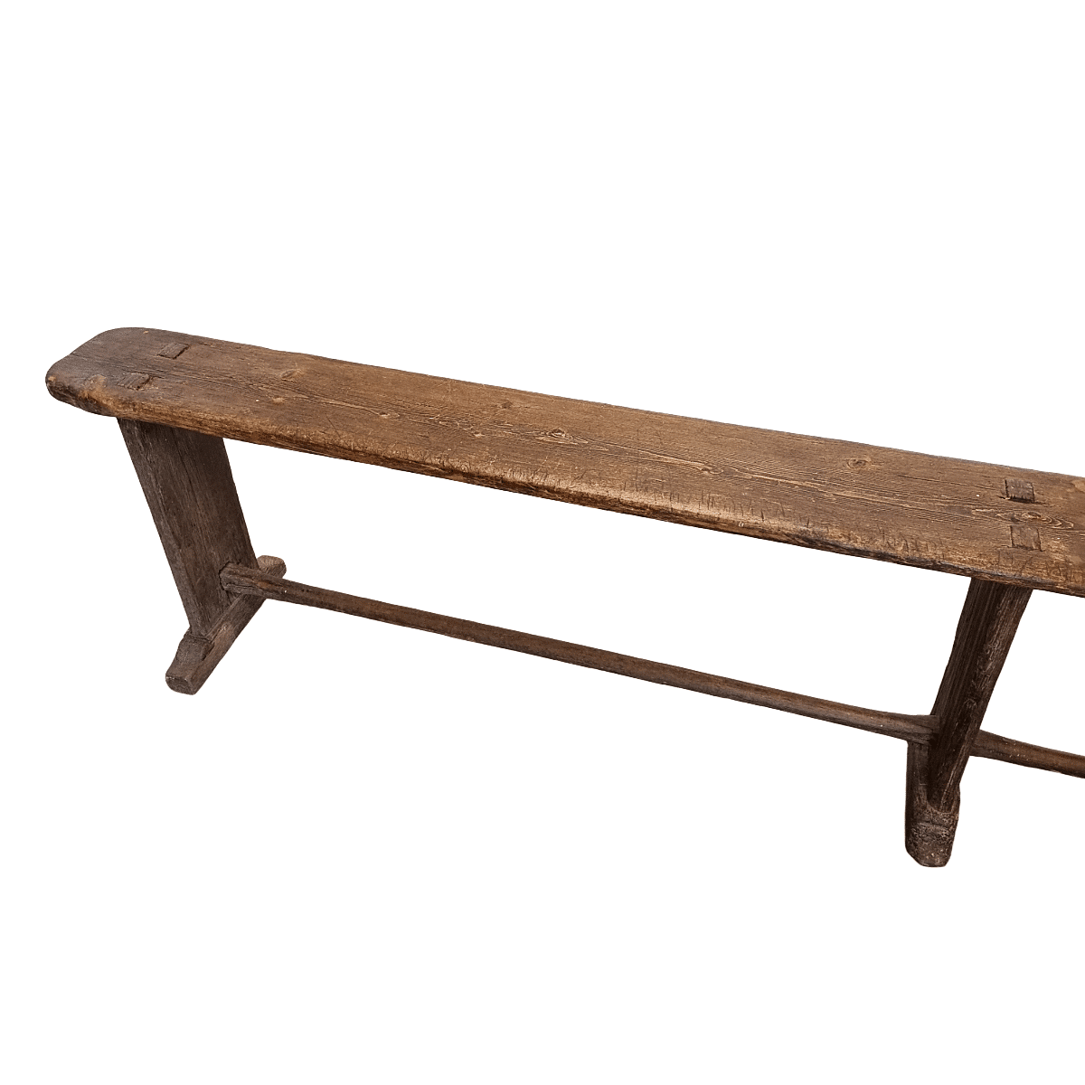 Antique French Wooden Bistro Bench, from around 1850