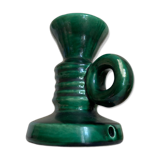 Vallauris candle holder in green ceramic
