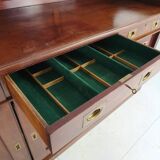 Early 20th-century English mahogany dresser / sideboard – brass campaign hardware