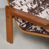 Paire de fauteuils danois en teck et repose pieds, 1960
