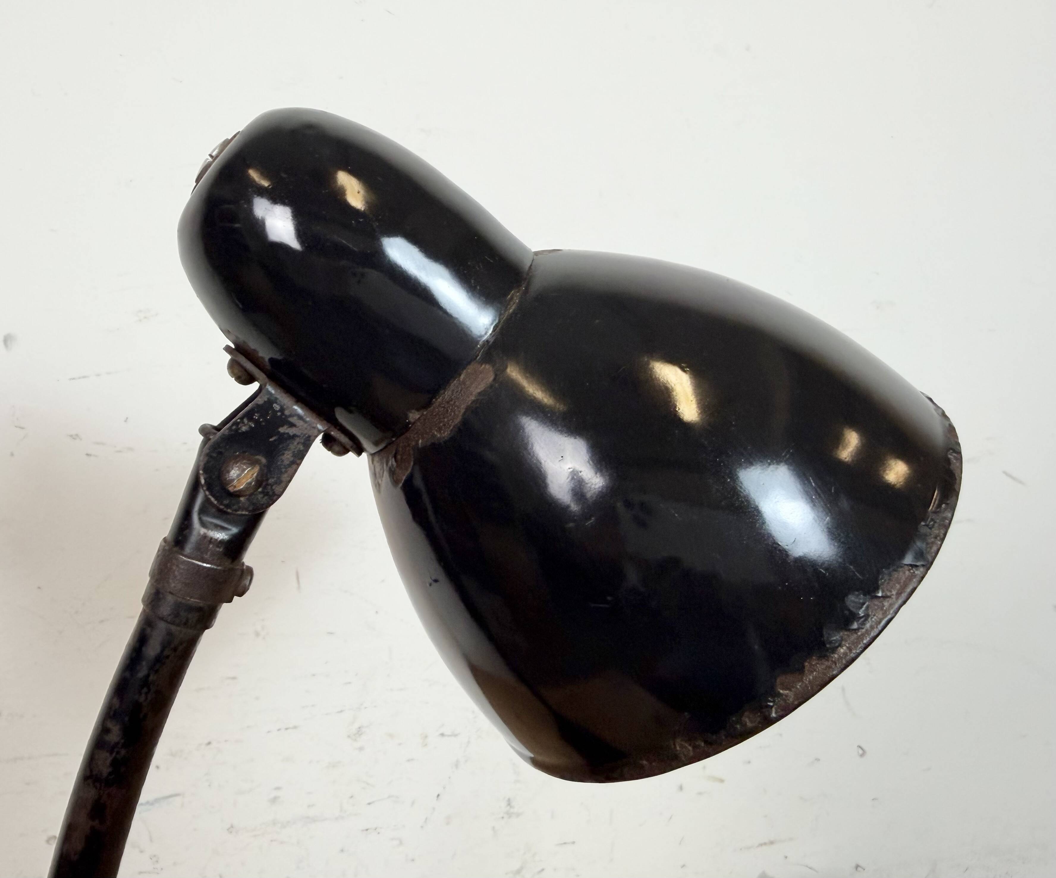 Industrial Black Enamel Bauhaus Desk Lamp, 1930s