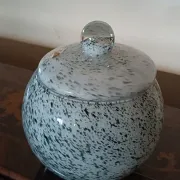 Handmade glass vase from the 1950s, height 27 cm