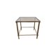Vintage French Brass Side Table With Glass Top, 1950s