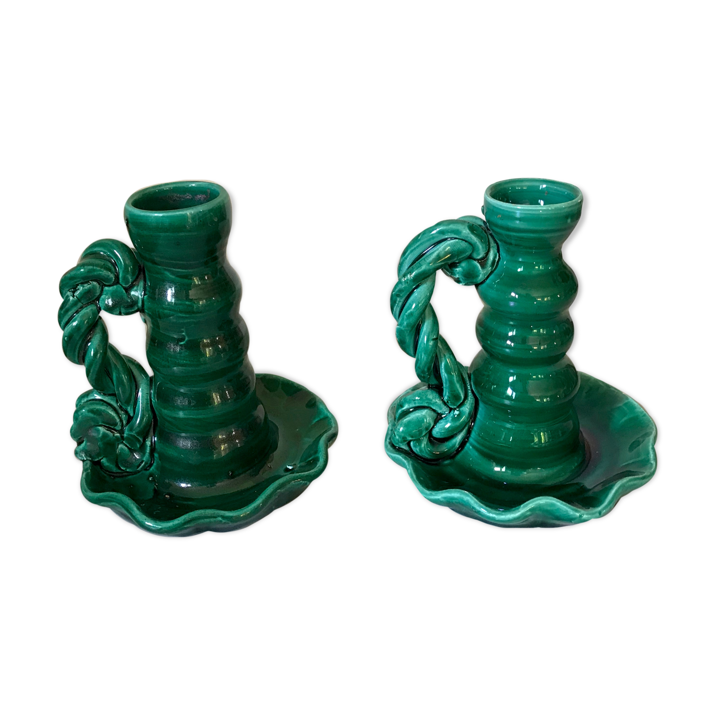 Pair of ceramic candlesticks
