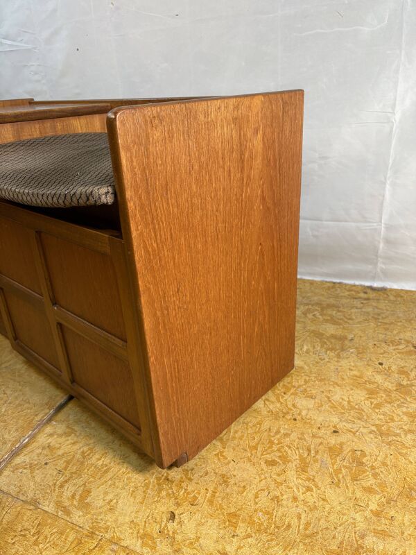 Siège téléphonique en teck rétro vintage des années 1960-1970 par Nathan. Élégant.