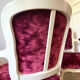 Pair of Louis XV style upholstered velvet armchairs