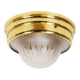 Single vintage brass ceiling light with glass globe