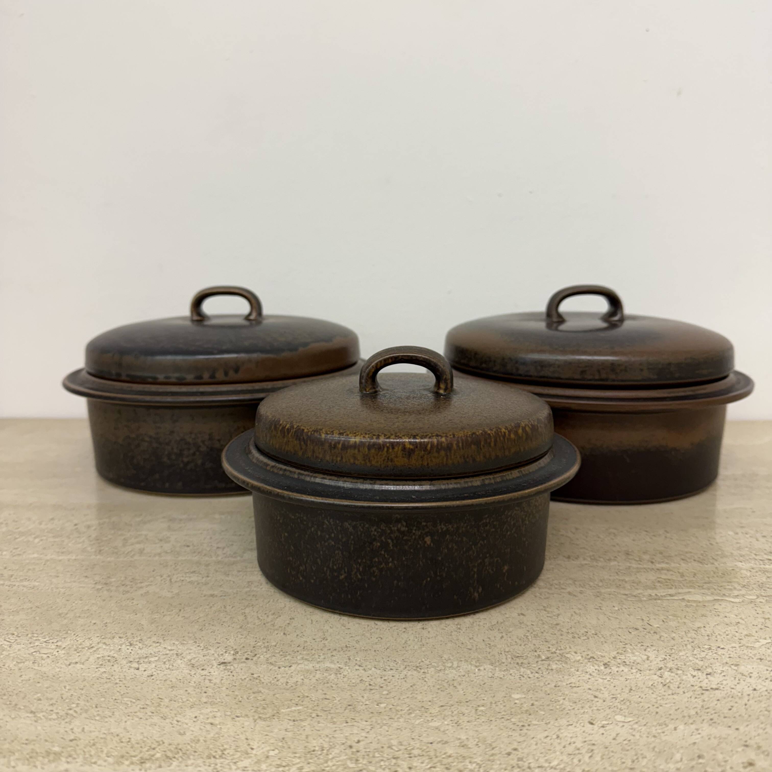 Set of 3 Arabia Ruska serving bowls , 1970s Finland
