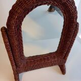 Rattan tilting mirror