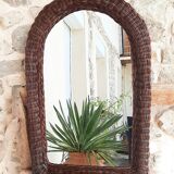 Old wicker mirror