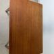 Compass leg desk, 1950s wood reconstitution style.