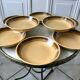 Set of 8 hollow plates in vintage sandstone 70s
