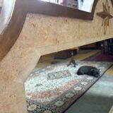 Large antique mirror Maison Fournier in white marble – 137 x 115 cm