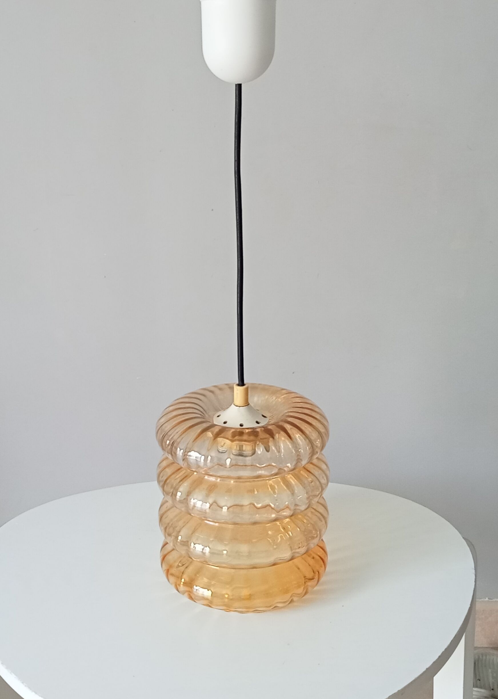 Vintage pendant lamp molded glass 60/70s