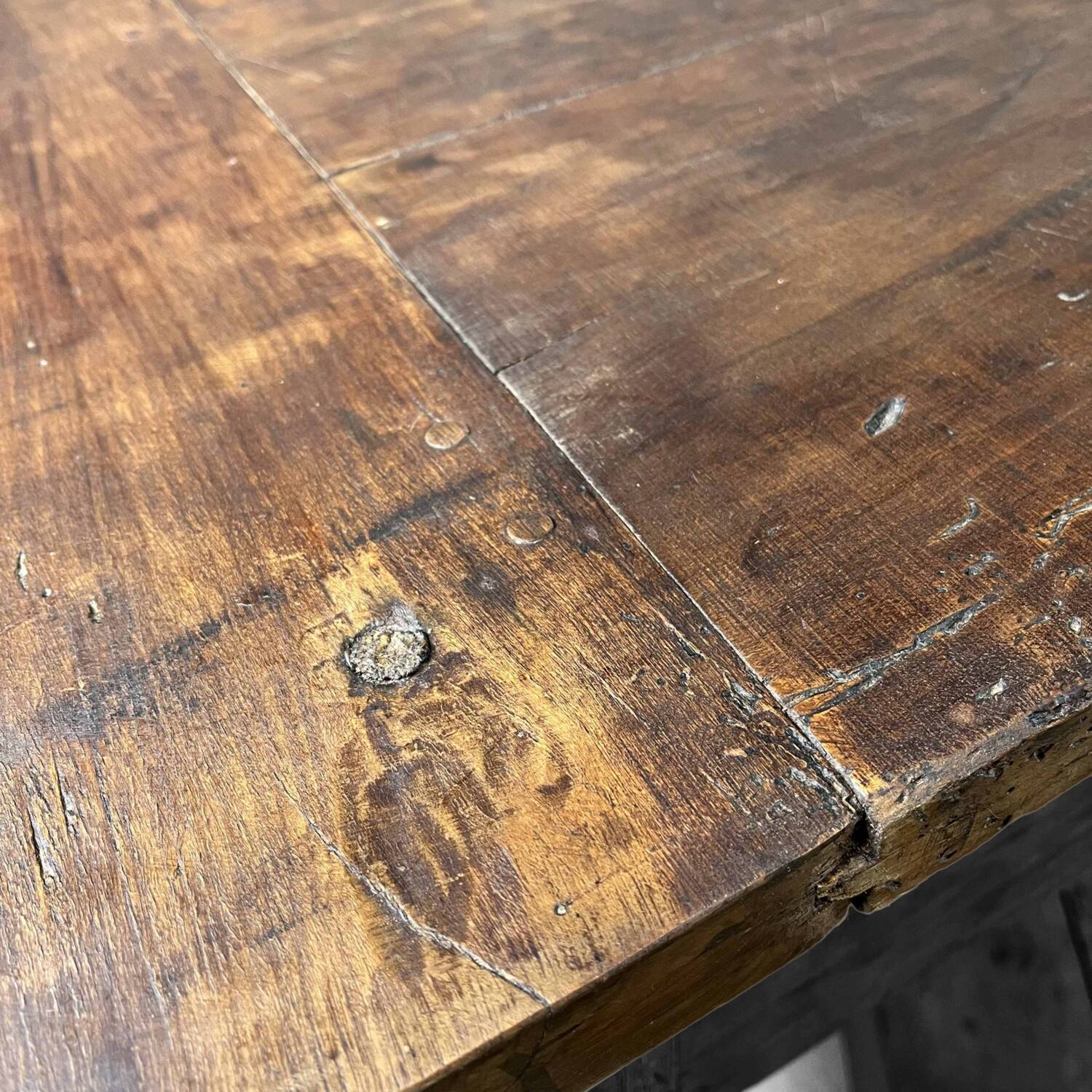 Ancient wooden monastery table, France