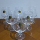 Very Pretty Set of 6 Arques Crystal Cognac and Brandy Glasses