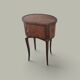Curved side table in Louis XV style with marquetry - late 19th century