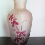 François Théodore Legras ovoid vase with floral decoration, Rubis Art Nouveau series.