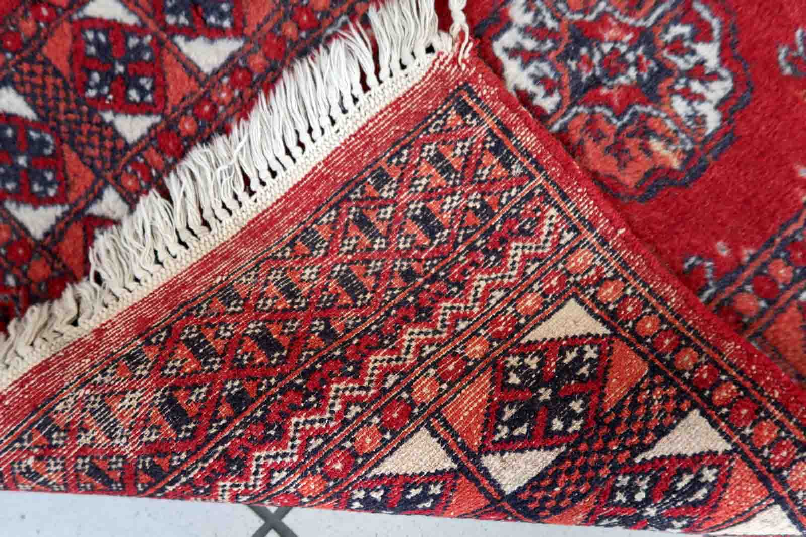 Vintage afghan Ersari handmade carpet 62cm x 88cm 1970s
