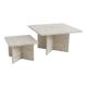2 rectangular coffee tables in travertine