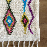 Berber carpet azilal multicolored bed descent