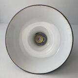 Old industrial pendant light in black enamel 40 cm