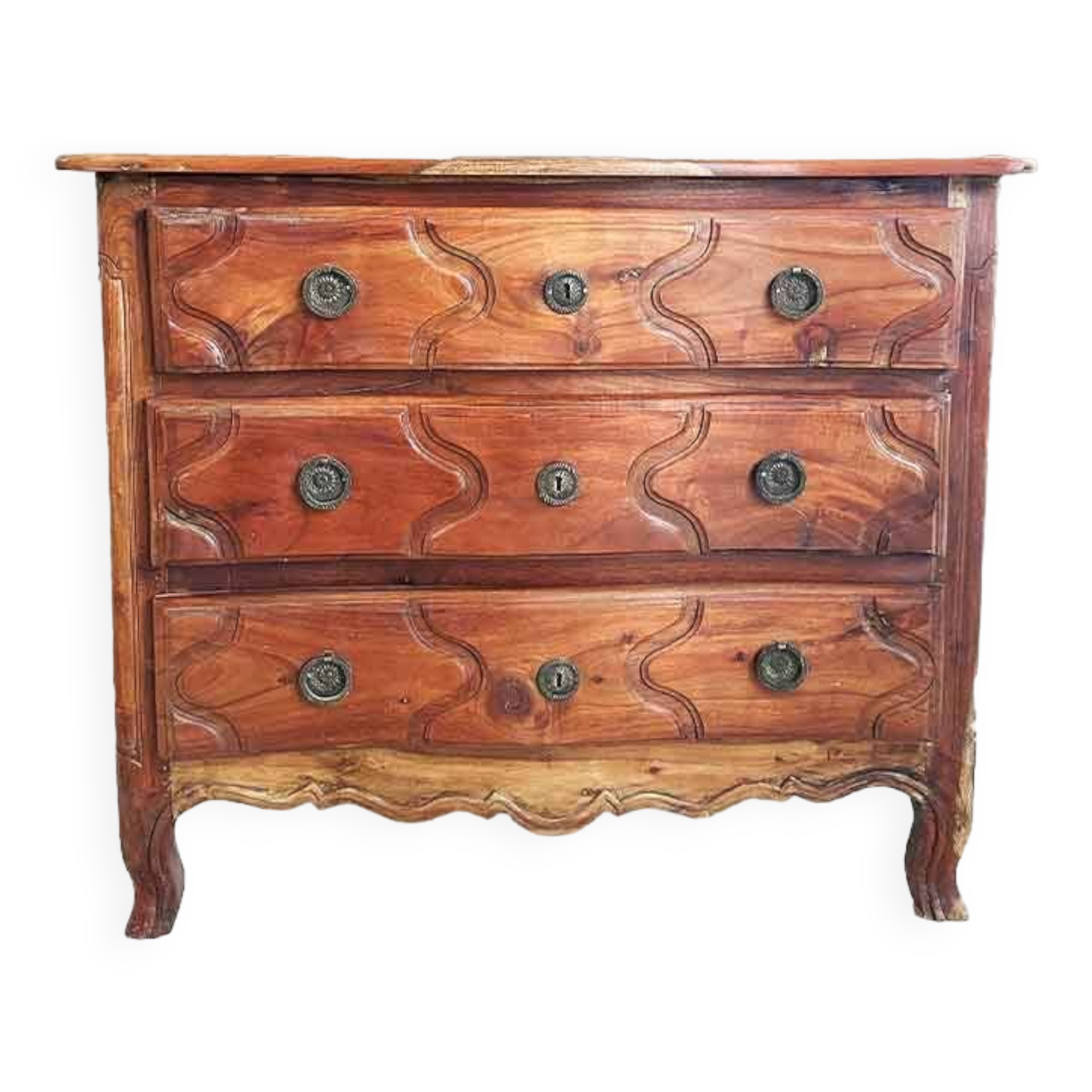 3-drawer wooden chest of drawers