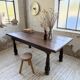 19th-century castle table, carved solid oak, 190cm.