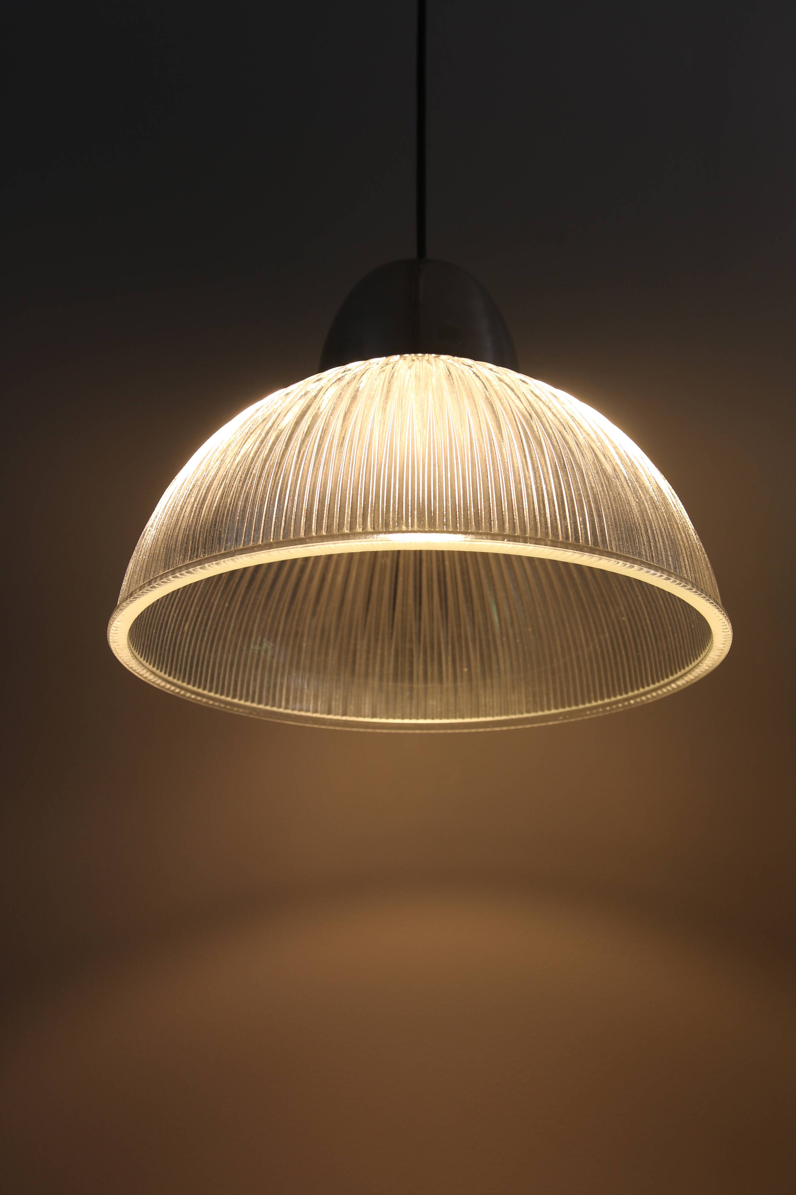 Vintage prismatic glass pendant light