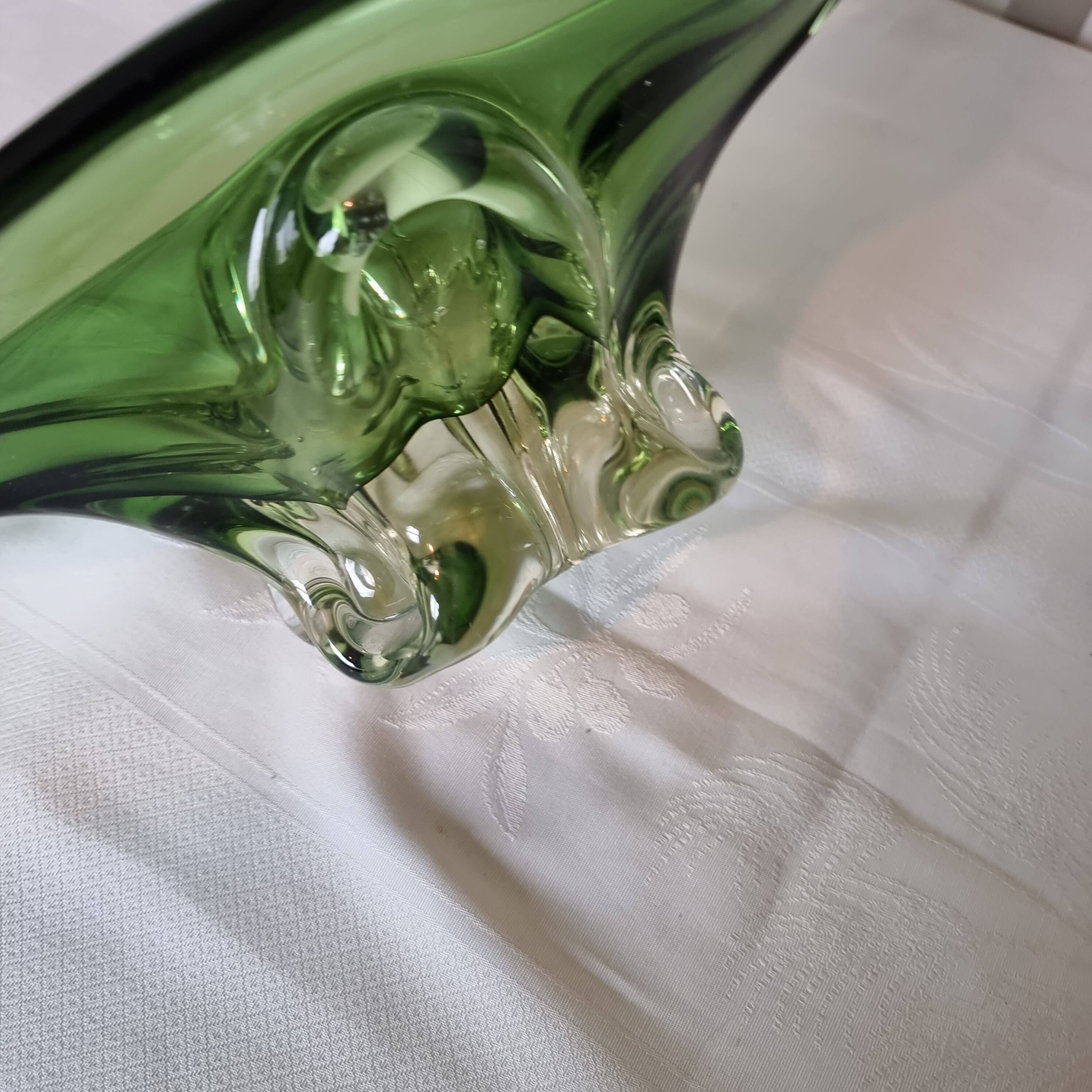 Superbe grand centre de table vintage en verre soufflé de Murano, Italie, a