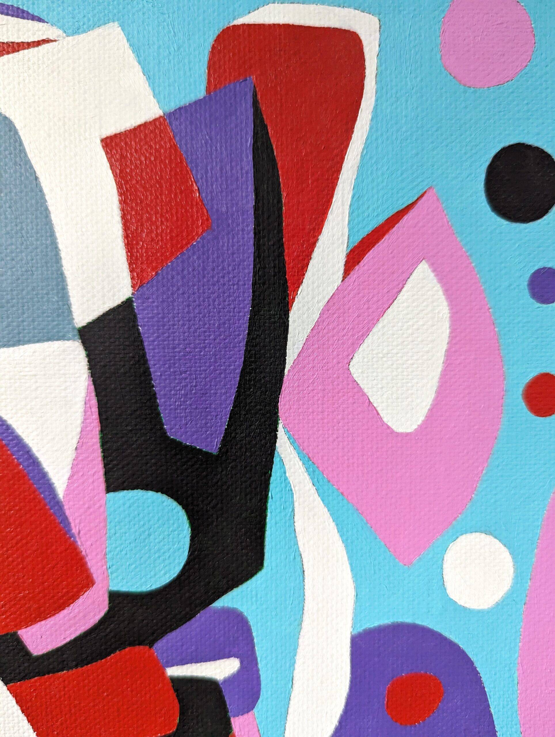 Contemporary Abstract "Morning Blues", Small Unframed Oil Painting, 2022