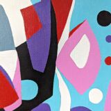 Contemporary Abstract "Morning Blues", Small Unframed Oil Painting, 2022