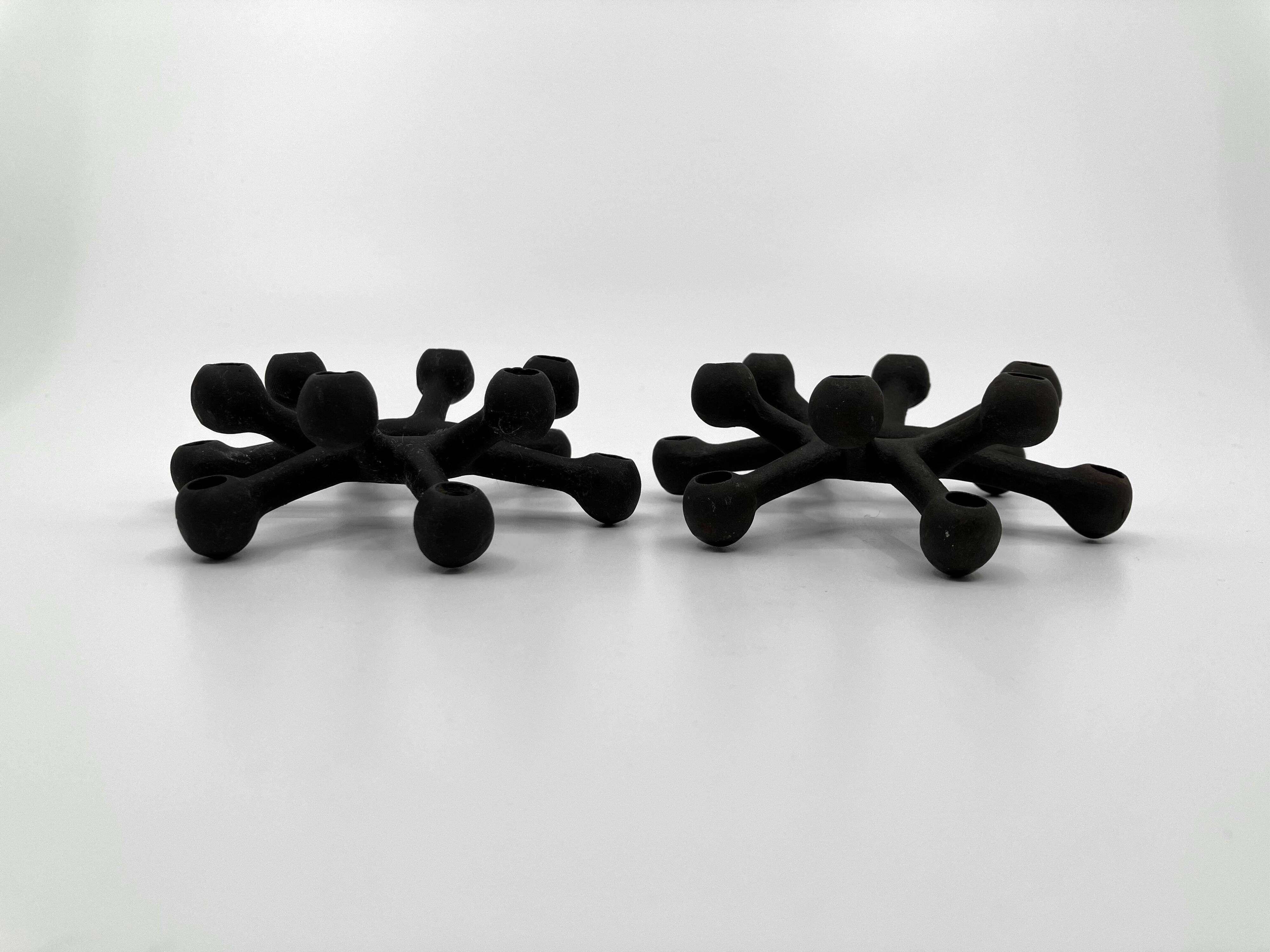 "The Spider" Cast Iron Candlesticks • Dansk Designs • 1962