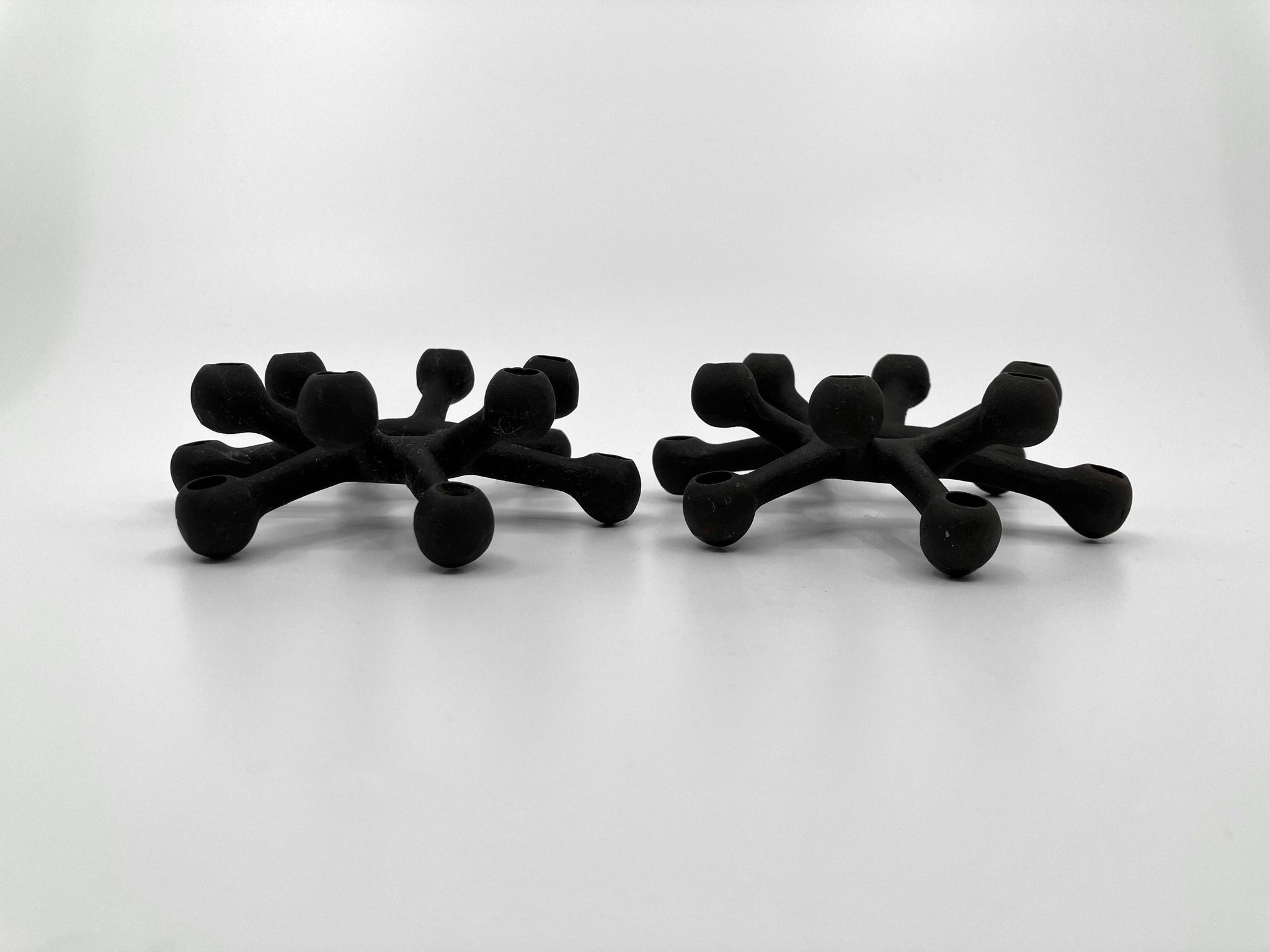 "The Spider" Cast Iron Candlesticks • Dansk Designs • 1962