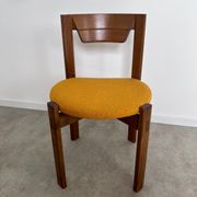 Set of 4 Scandinavian style chairs Girsberger 70s vintage solid wood